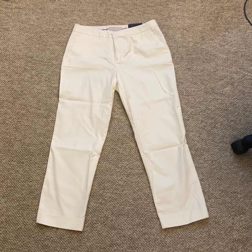 Banana Republic White Straight Leg Martin Fit Pant